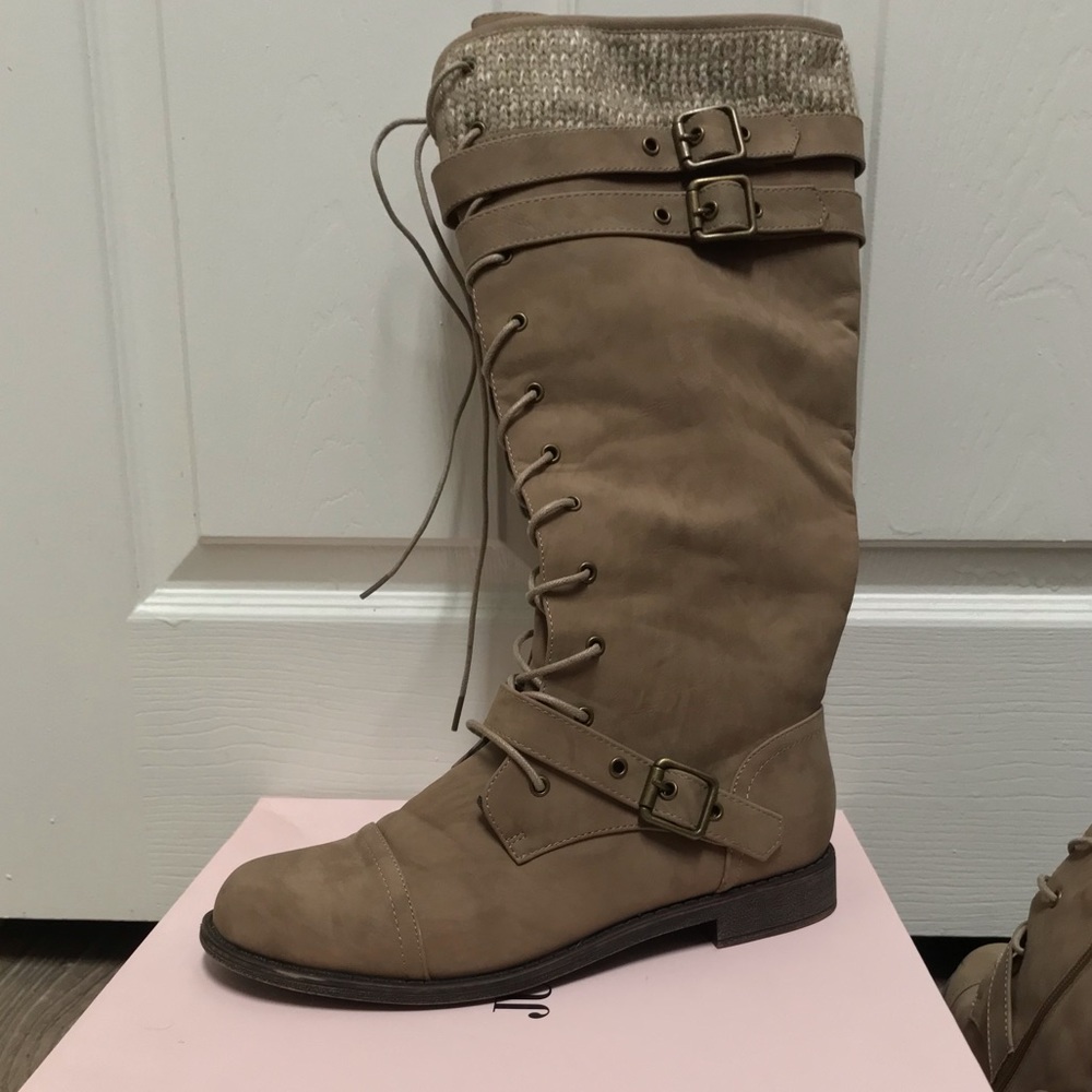 Just Fab Lace Up Boots